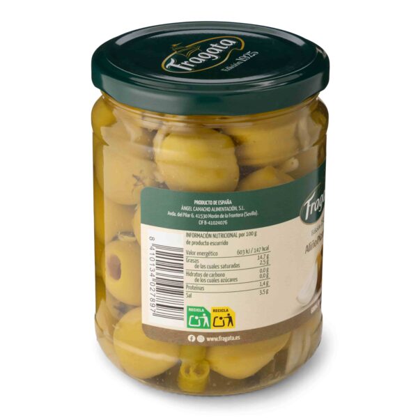 Aceitunas verdes Gordal sin hueso aliñadas estilo picantita