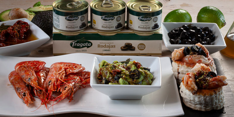 Gambones con guacamole