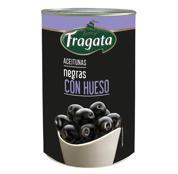 Bandeja x3 lata aceitunas hojiblanca negra con hueso 4.350g