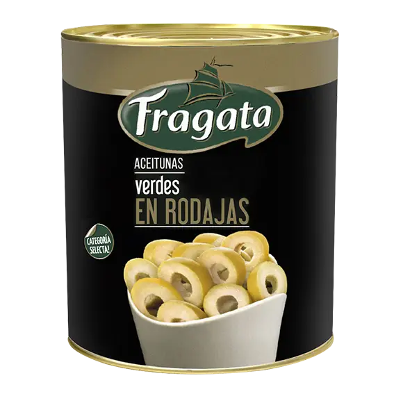 Bandeja x6 lata aceitunas verdes Hojiblanca en rodajas 3.000g